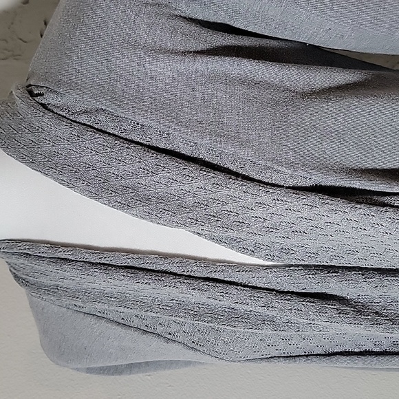 Karen Scott Cardigan Sweater Open Front Waterfall Longsleeve Drape Ruffle Grey S - Picture 5 of 14